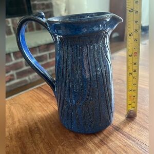 Pottery vase pitcher for juice, milk or syrup. Handmade by M Price NEW